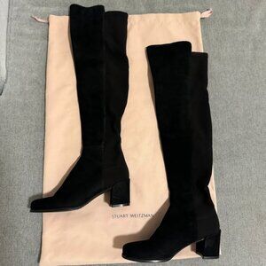 Stuart Weitzman SIZE 5 MEDIUM 5050 BLOCK Black Suede